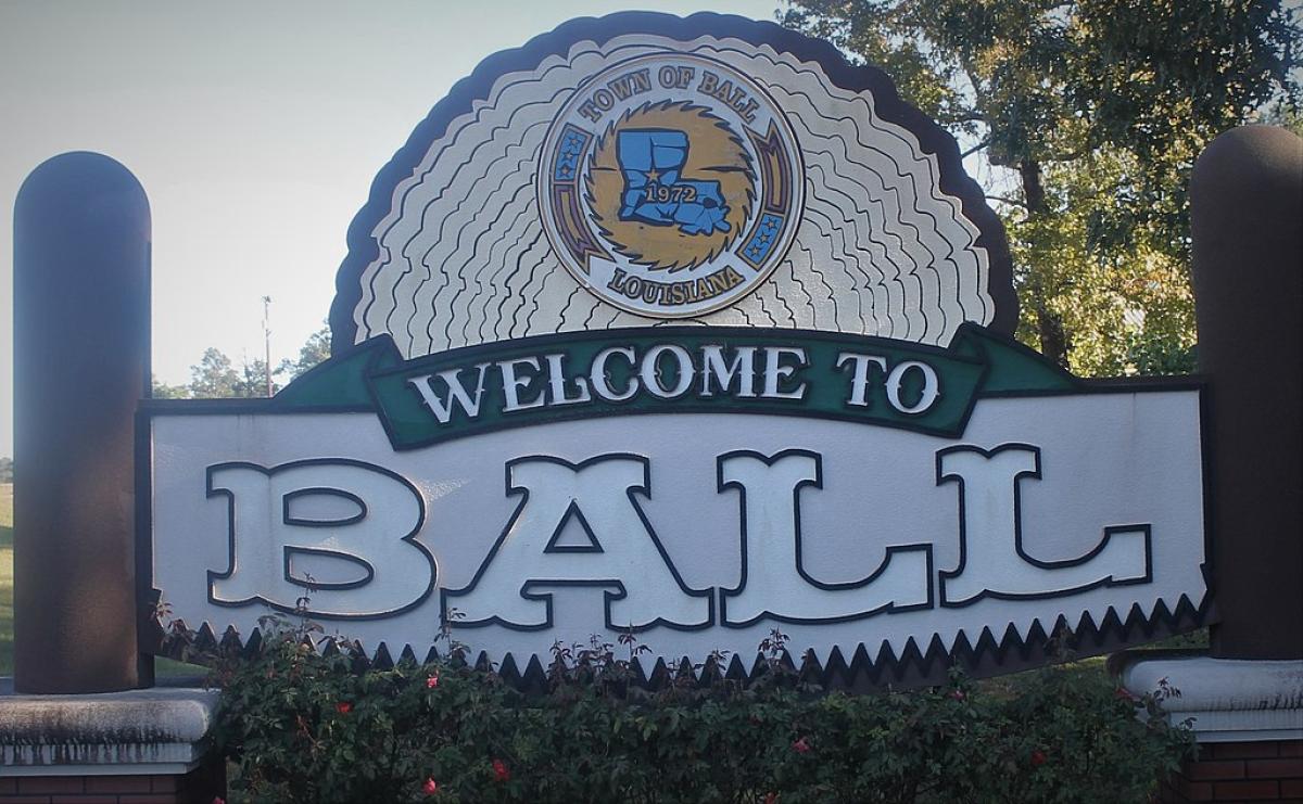 Town of Ball Welcome Sign