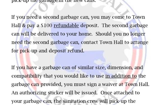 New Garbage Can Information